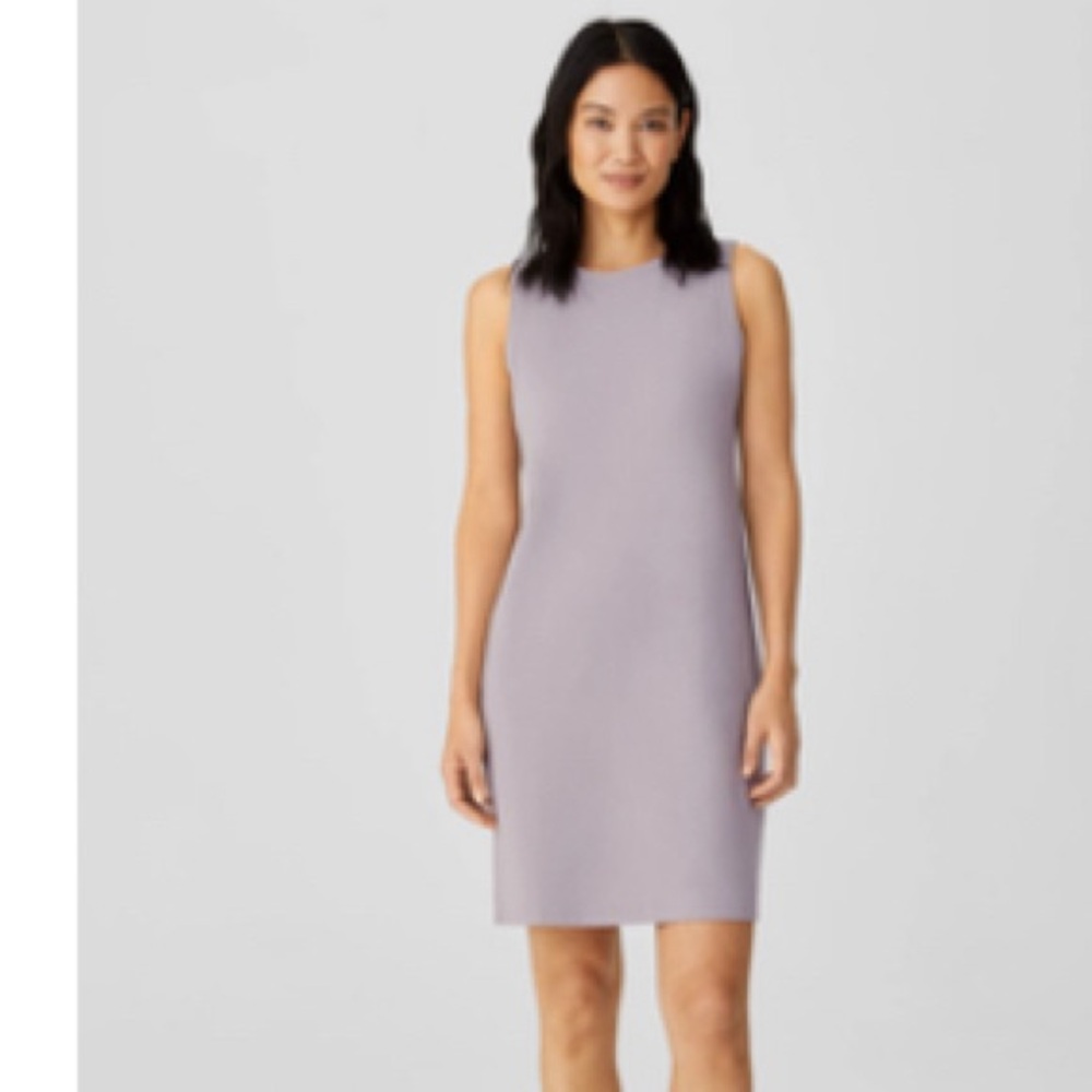 Eileen Fisher Soft mist violet Top Organic Pima Cotton Stretch Jersey Tank Dress